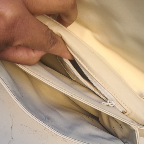 Vintage Cream Reptile Print Shoulderbag - Picture 7 of 8